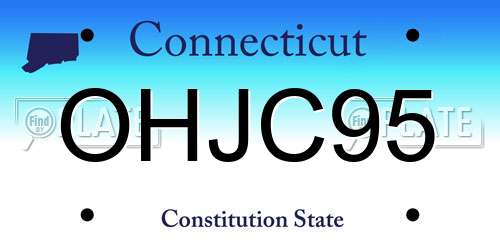 OHJC95 Connecticut License Plate