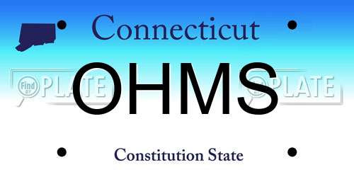 OHMS Connecticut License Plate