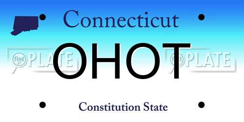 OHOT Connecticut License Plate