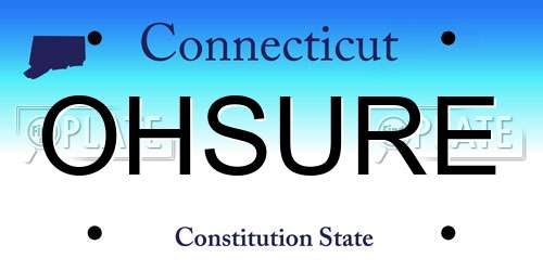 OHSURE Connecticut License Plate