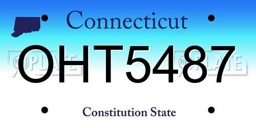 OHT5487 Connecticut License Plate