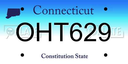 OHT629 Connecticut License Plate