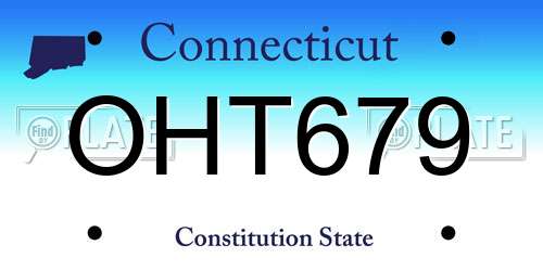 OHT679 Connecticut License Plate