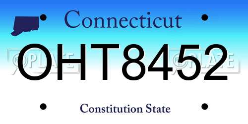 OHT8452 Connecticut License Plate