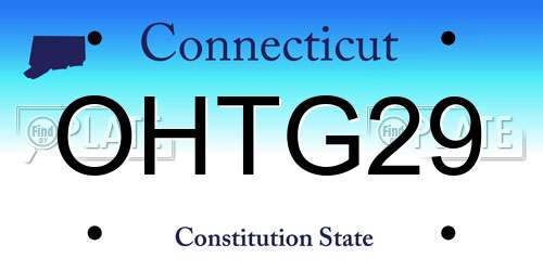 OHTG29 Connecticut License Plate