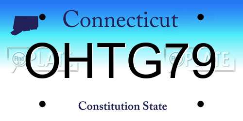 OHTG79 Connecticut License Plate