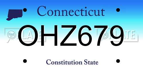OHZ679 Connecticut License Plate