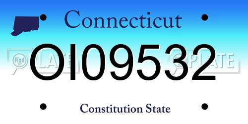 OI09532 Connecticut License Plate