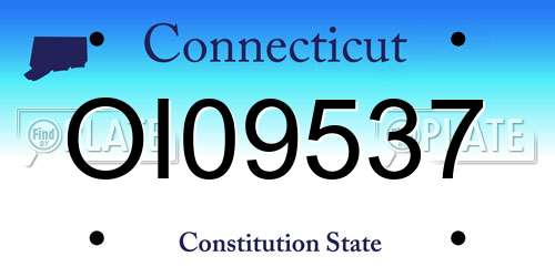 OI09537 Connecticut License Plate