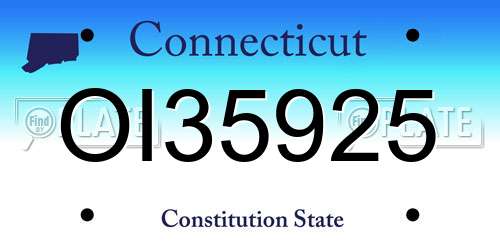 OI35925 Connecticut License Plate
