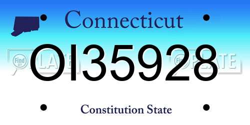 OI35928 Connecticut License Plate