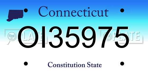 OI35975 Connecticut License Plate