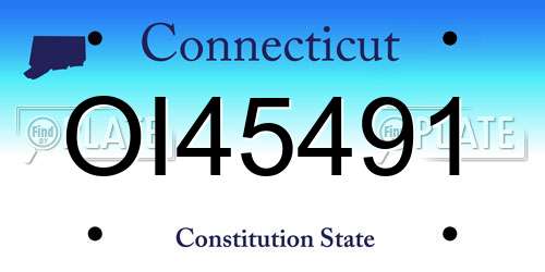 OI45491 Connecticut License Plate