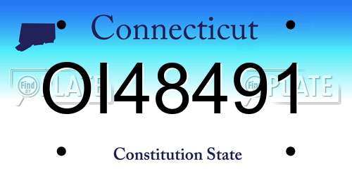 OI48491 Connecticut License Plate