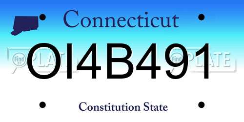 OI4B491 Connecticut License Plate