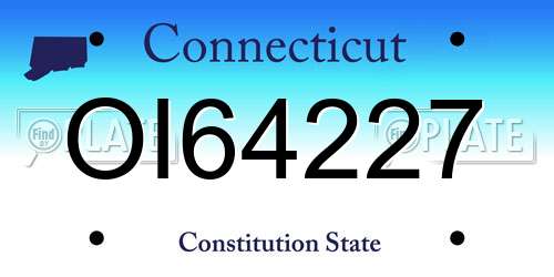 OI64227 Connecticut License Plate