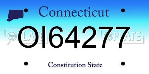 OI64277 Connecticut License Plate