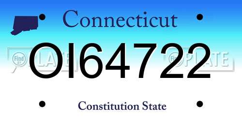 OI64722 Connecticut License Plate