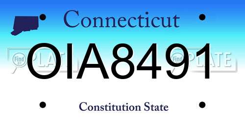 OIA8491 Connecticut License Plate