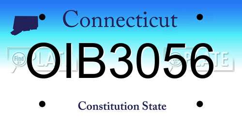 OIB3056 Connecticut License Plate