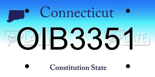 OIB3351 Connecticut License Plate