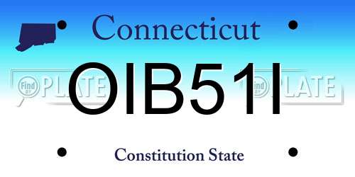 OIB51I Connecticut License Plate