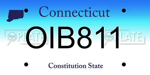 OIB811 Connecticut License Plate