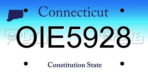 OIE5928 Connecticut License Plate