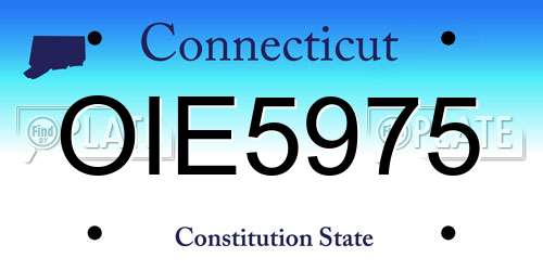 OIE5975 Connecticut License Plate