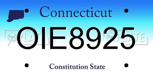 OIE8925 Connecticut License Plate