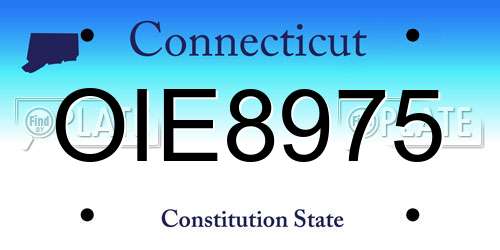 OIE8975 Connecticut License Plate