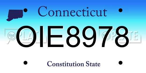 OIE8978 Connecticut License Plate