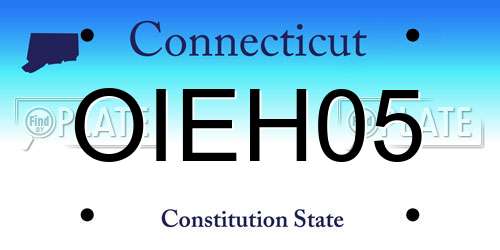 OIEH05 Connecticut License Plate
