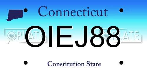 OIEJ88 Connecticut License Plate