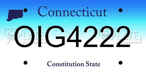 OIG4222 Connecticut License Plate