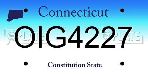 OIG4227 Connecticut License Plate