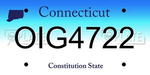 OIG4722 Connecticut License Plate
