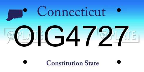 OIG4727 Connecticut License Plate