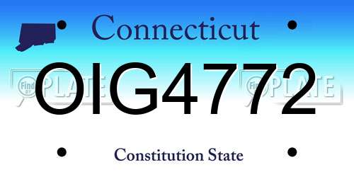 OIG4772 Connecticut License Plate
