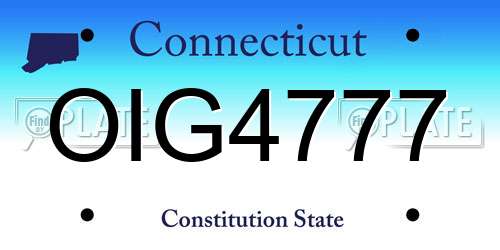 OIG4777 Connecticut License Plate