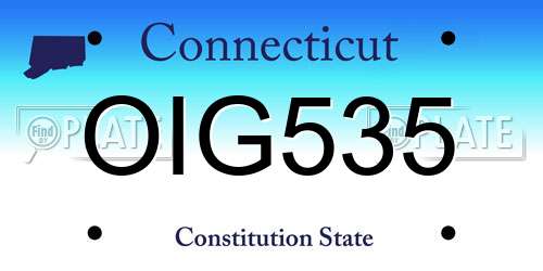 OIG535 Connecticut License Plate