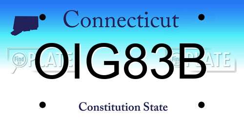 OIG83B Connecticut License Plate