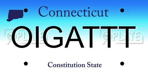 OIGATTT Connecticut License Plate