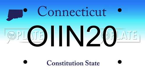 OIIN20 Connecticut License Plate