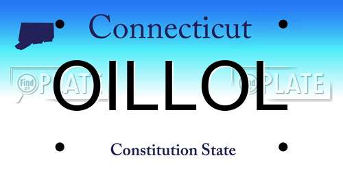 OILLOL Connecticut License Plate