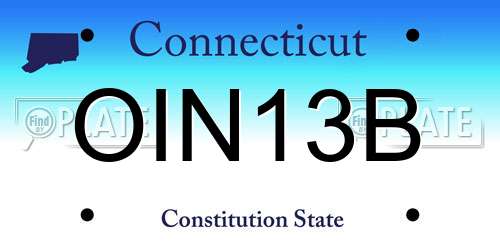 OIN13B Connecticut License Plate