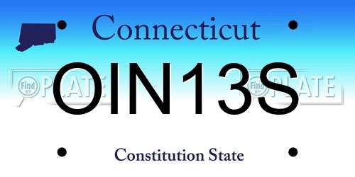 OIN13S Connecticut License Plate