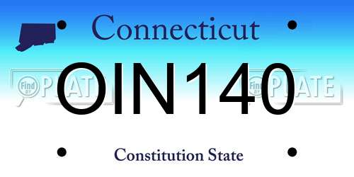 OIN140 Connecticut License Plate