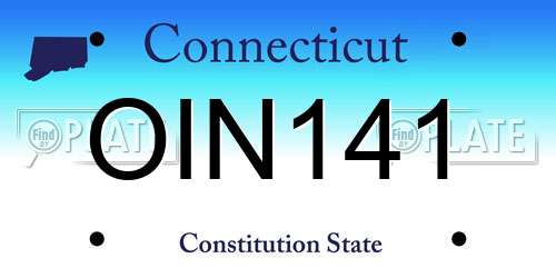 OIN141 Connecticut License Plate