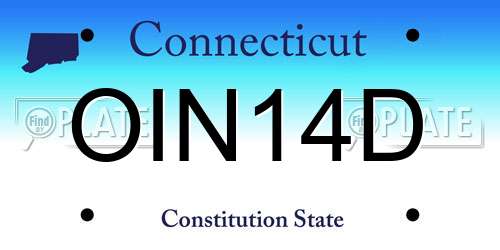 OIN14D Connecticut License Plate